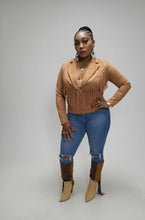 Fringe Faux Suede Blazer Jacket Available in Sizes L-XL
