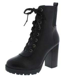 Faux Leather Ankle Black Women's Boot Available in Sizes 8.5-9