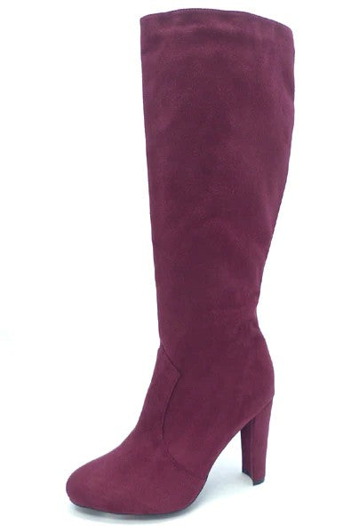Burgundy Suede Boots Available in Sizes 8-9