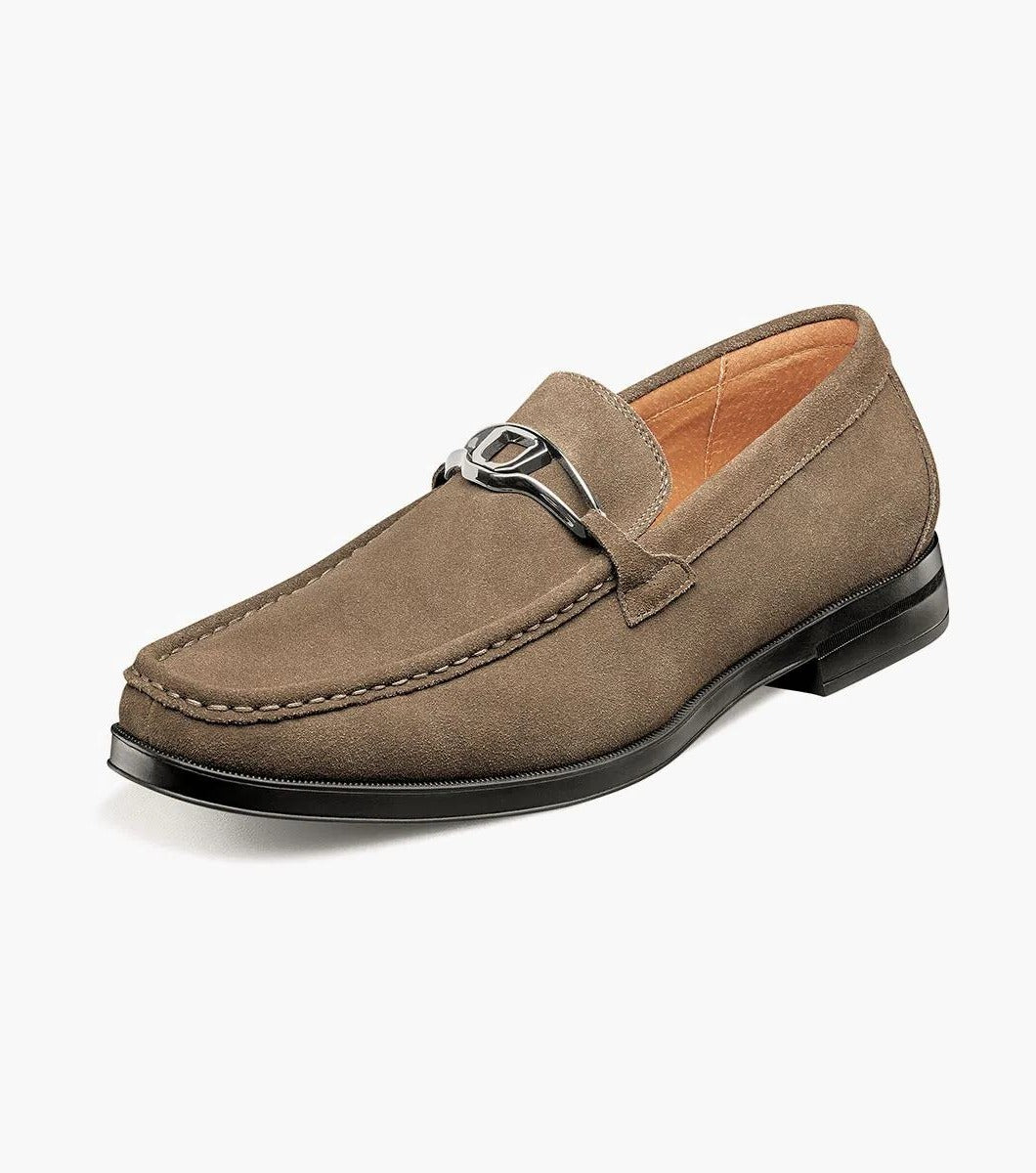 Stacy Adams PALLADIAN Moc Toe Slip on Fossil Suede Available in Sizes 10-12