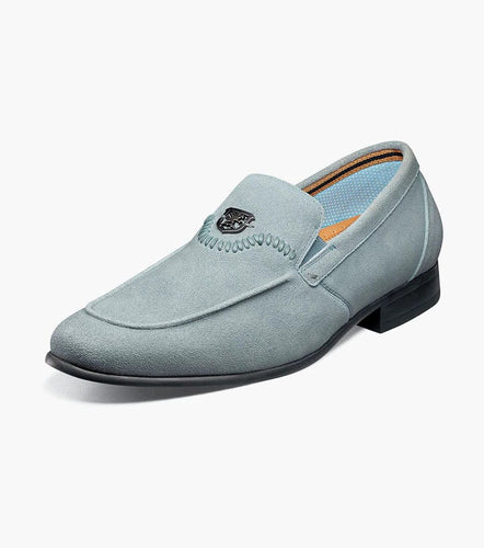 Stacy Adams QUINCY Moc Toe Bit Slip on Color: Light Blue Available in Size 14