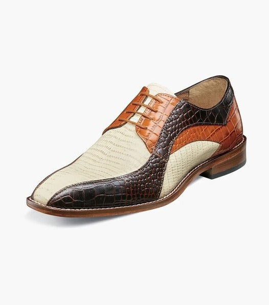 Stacy Adams TURANO Bike Toe Oxford Color: Brown Multi Available in Sizes 7-14