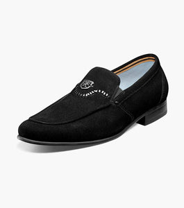 Stacy Adams QUINCY Moc Toe Bit Slip on Color: Black Suede Available in Sizes 13-14