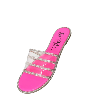 Diva Clear & Fuchsia Women's Sandal available in Size 8