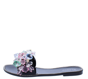 Black Crystal Jelly Women's Sandal Available in Sizes 8-10