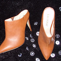 Bootie Slides Cognac Available in size 7.5