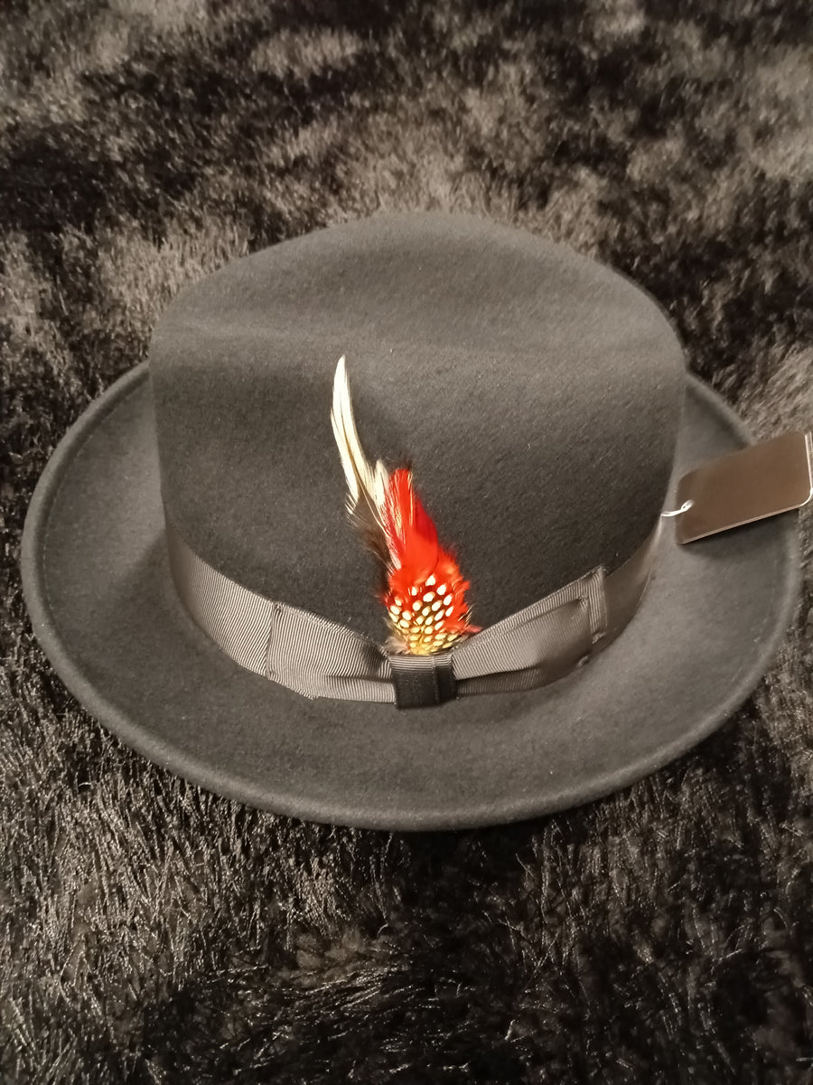 Black Fedora Hat with Feather Size XL Meika's Boutique N More LLC