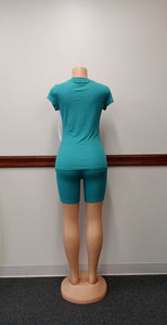 Teal 2 pc short set Available in Size S LOTS OF STRETCH