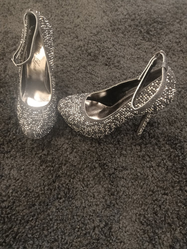 Black Rhinestone Stiletto Heel Available in Size 8