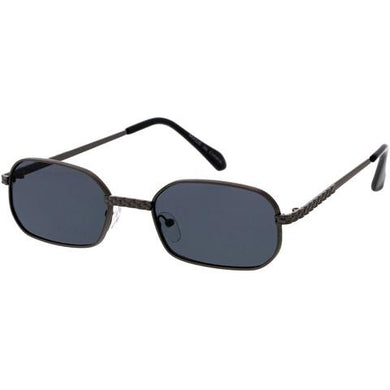 Boss Man Rim Rectangle Retro Sunglasses Available in Black/Black, Black/ Sliver