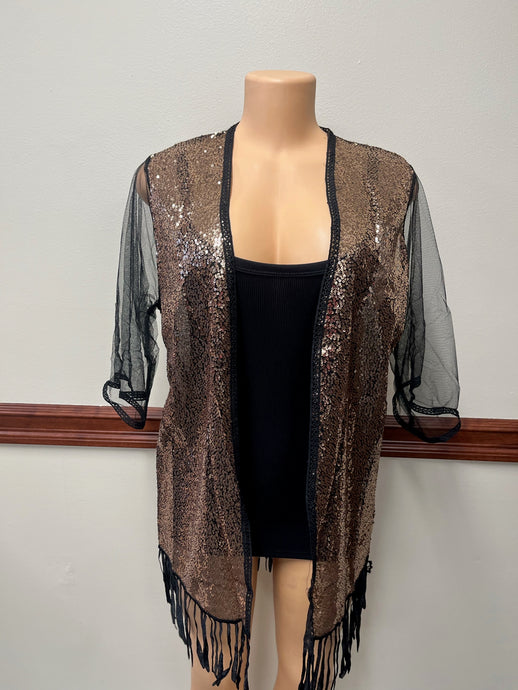 Rose Gold Sequin Shaw Available in Sizes M-XL