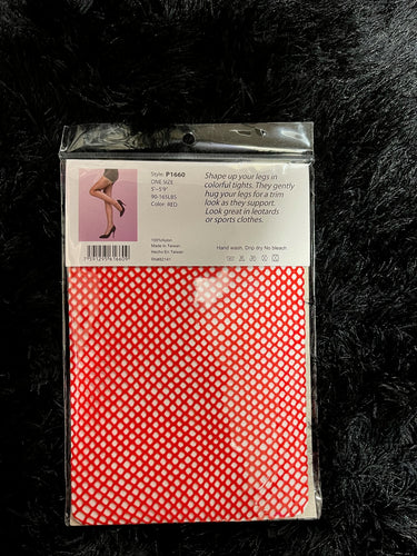 Red Fishnets Stockings Available in One size fits & Queen