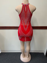 Red Rhinestone Dress Available in Sizes L-XL