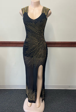 Gold & Black Evening Gown Available in Sizes S-2X