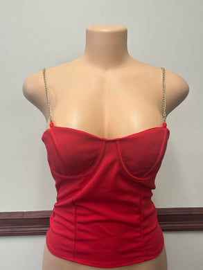 Red Hottie Chain Tank Top Available in Sizes M-XL