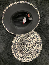 Leopard Fedora Hat with Black Bottom Adjustable Strings inside Hat
