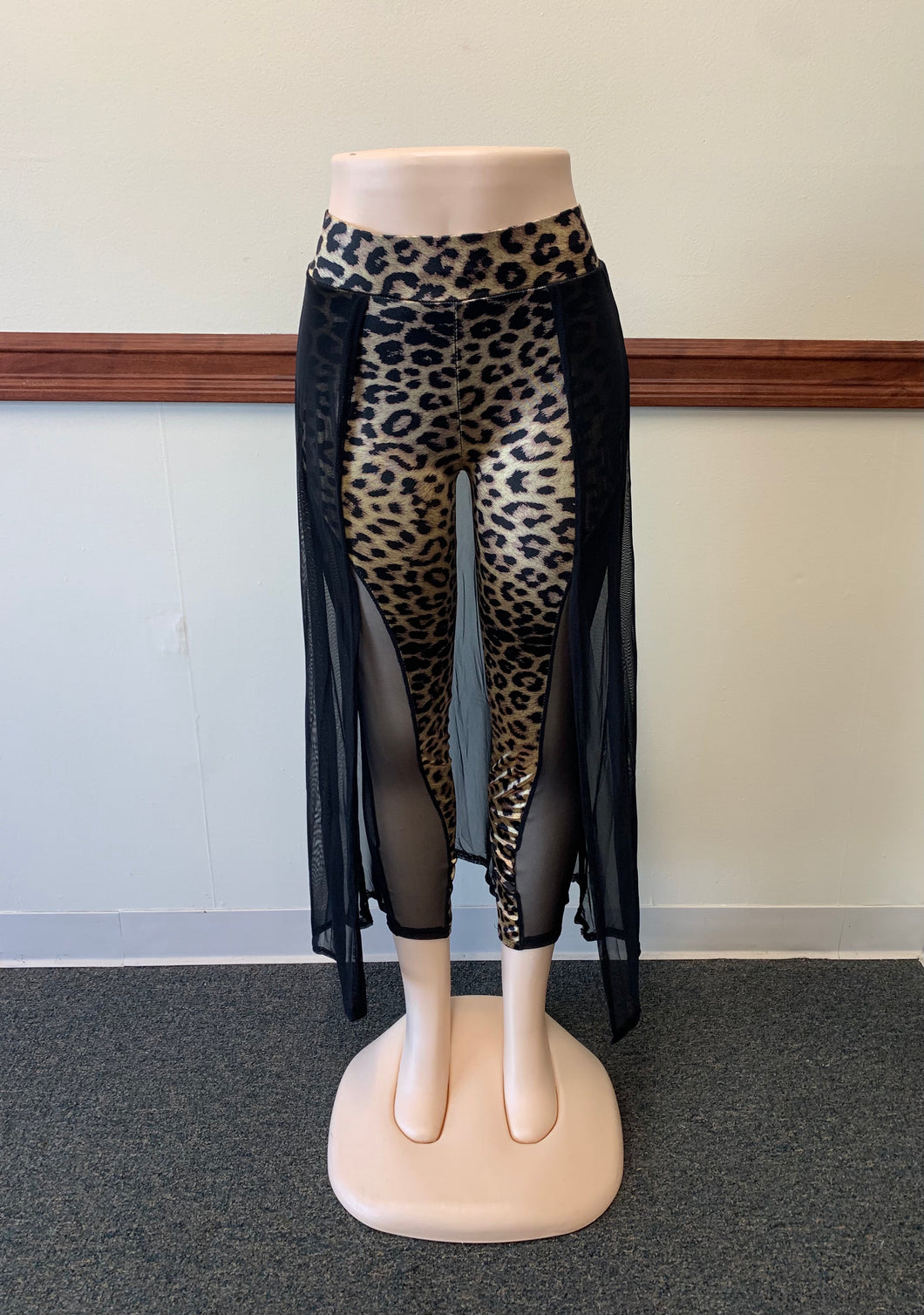 Sexy Leopard Print & Sheer Leggings Size S ONLY Lots of stretch